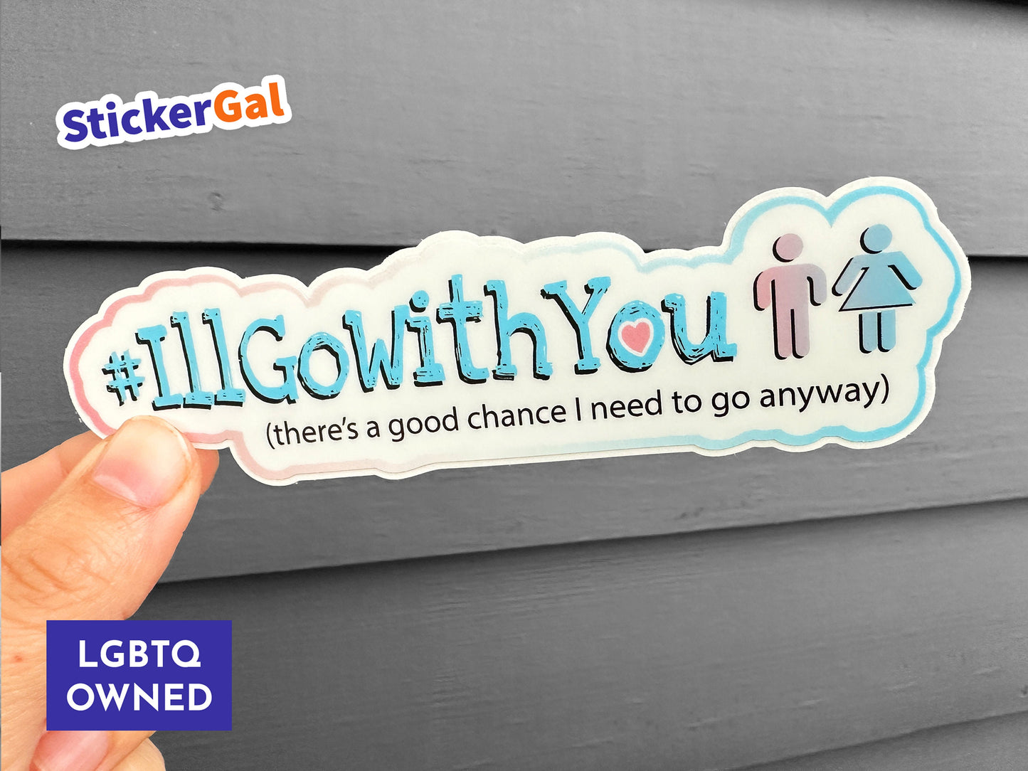 Trans Ally Bathroom Buddy Sticker - LGBTQ+ Pride