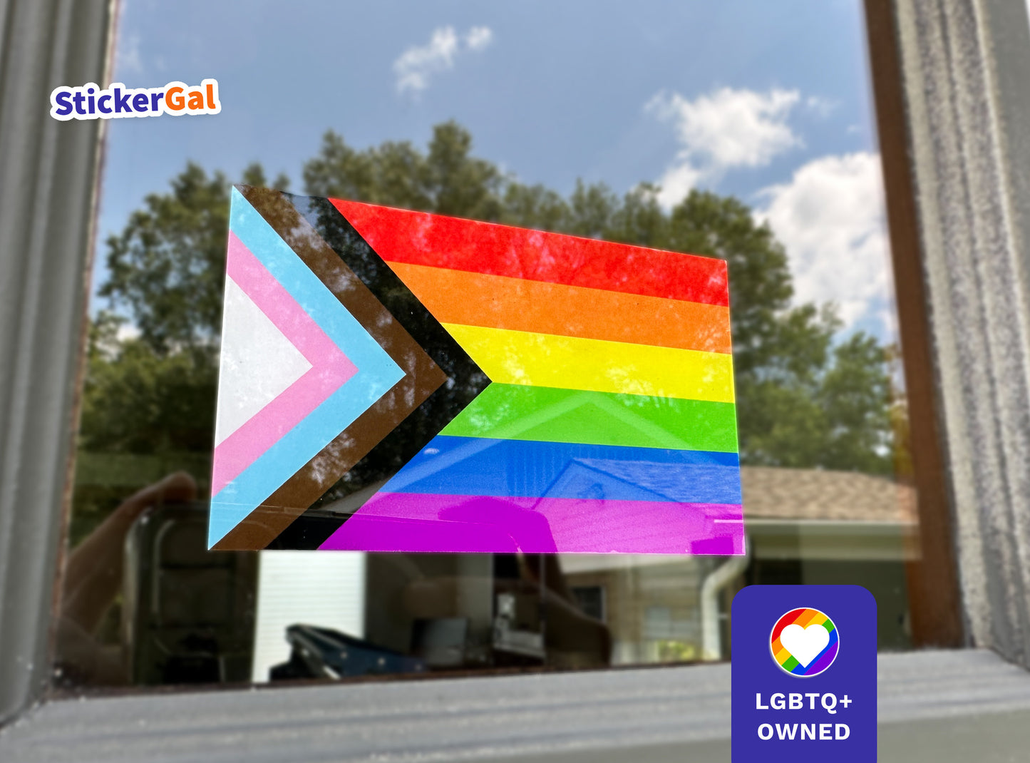 Progress Pride Flag Inside Window Cling
