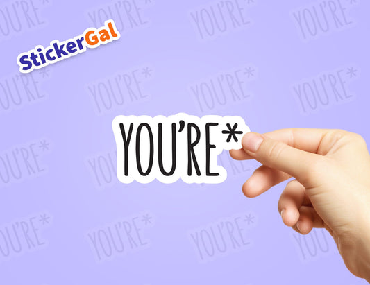 You're* Funny Grammar Sticker: Waterproof Vinyl Decal