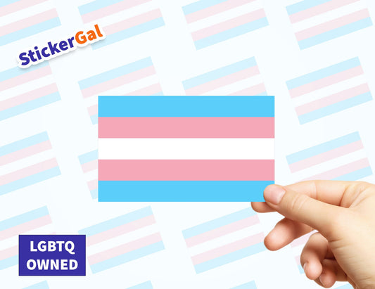 Transgender Flag Sticker – LGBTQ Pride, Laptop Decal (4x2.4 inches)