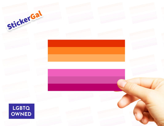 Sunset Lesbian Pride Flag Sticker – Waterproof Vinyl Decal