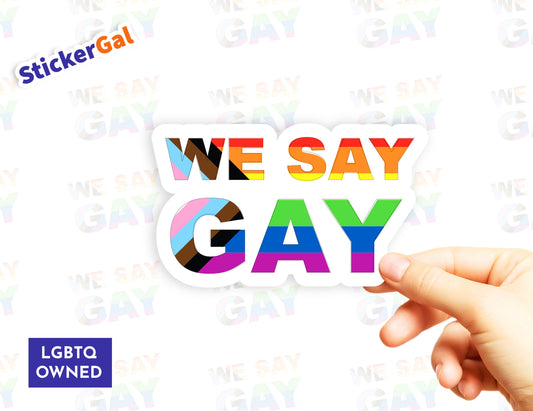 We Say Gay Sticker: Waterproof LGBTQ+ Pride Vinyl Decal