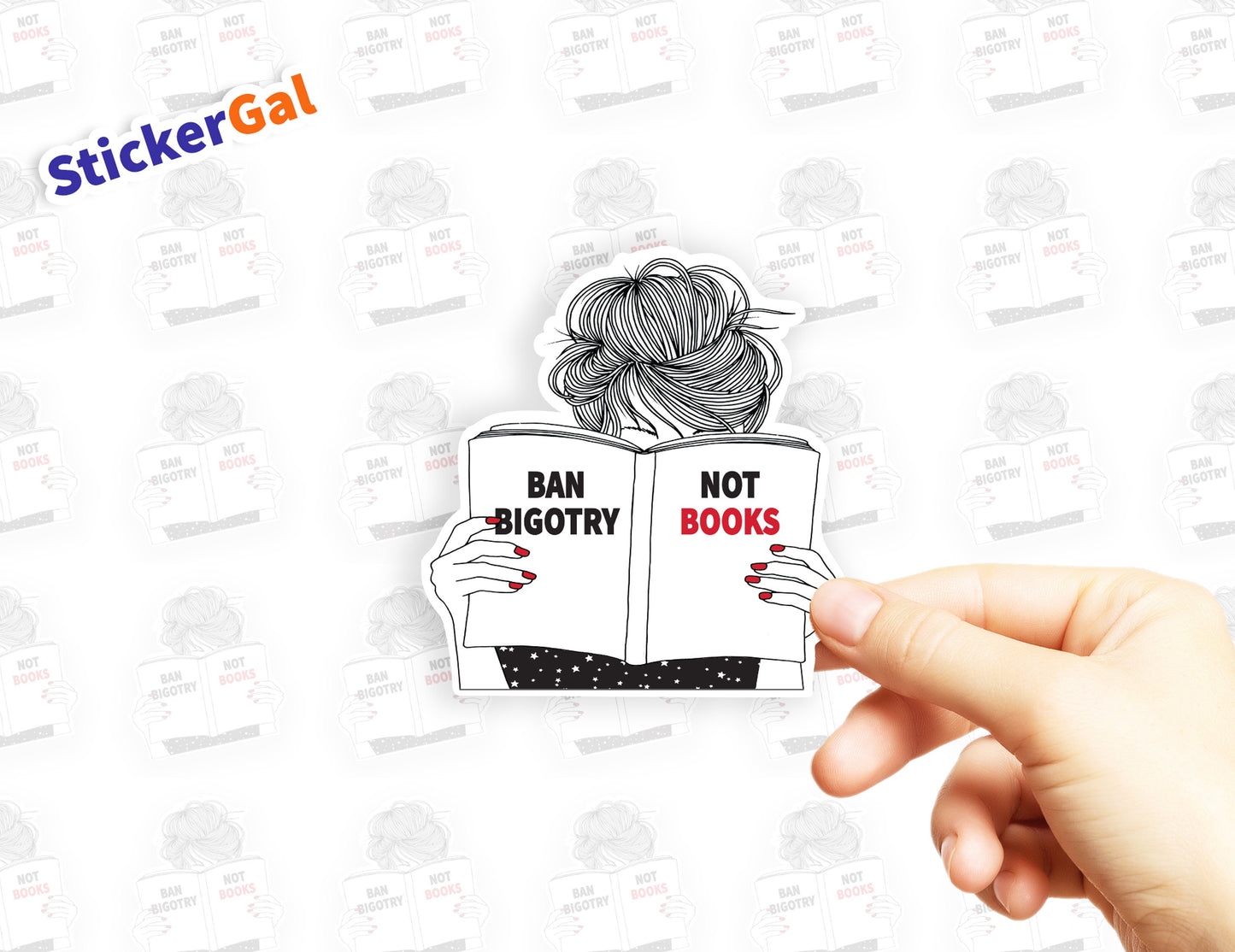 Ban Bigotry Not Books Sticker: Waterproof Laptop Decal