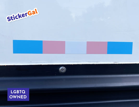 Trans Pride Flag Sticker - Laminated Bumper or Laptop Decal