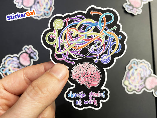 Chaotic Genius at Work - ADHD Sticker