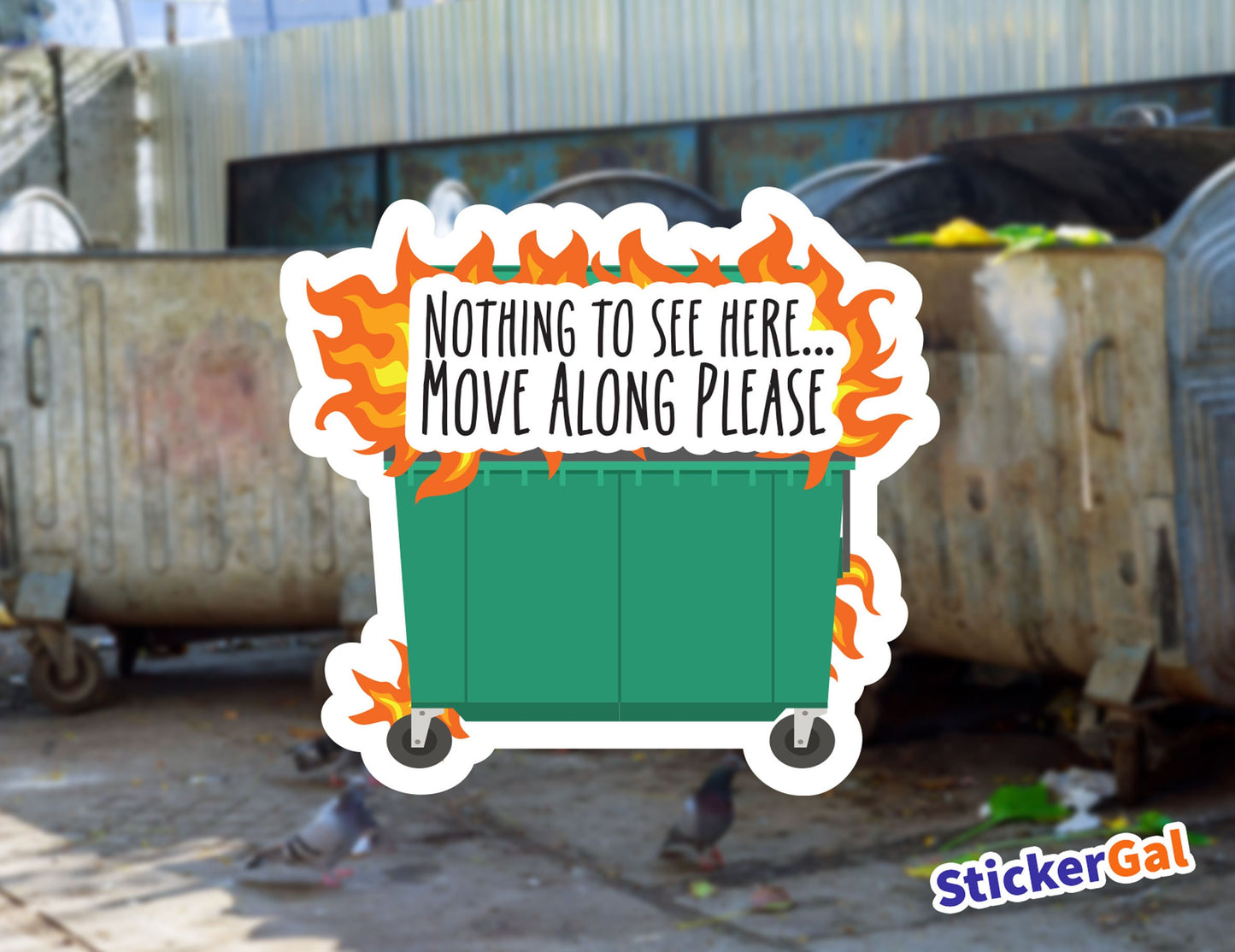 Dumpster Fire Sticker