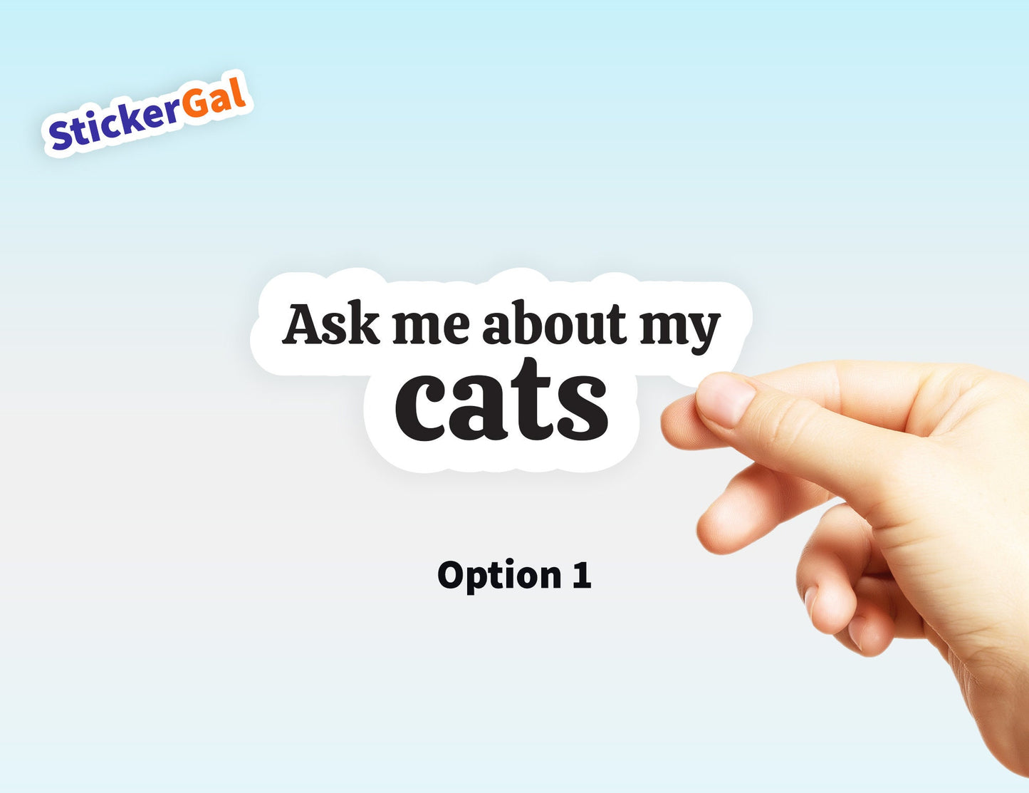 Ask Me About My Cats Sticker | Waterproof Laptop Decal