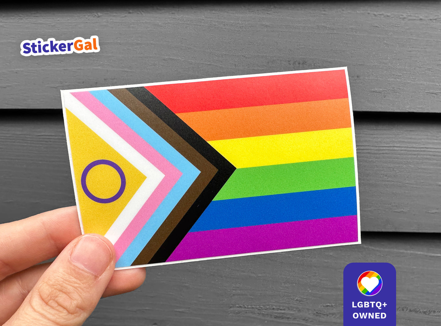 Intersex Inclusive Progress Pride Flag Sticker