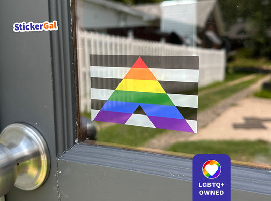 Ally Flag Window Cling: Laminated Reusable Pride Sticker