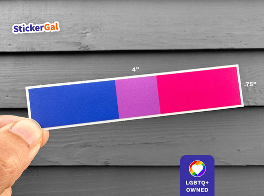 Bi Pride Stripe Bumper Sticker | 4in Waterproof LGBTQ+ Decal