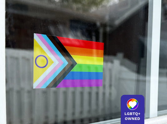 2021 Progress Pride Flag Static Window Cling